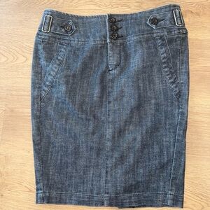 Vintage Boom Boom Y2K Jeans Dark Blue Stretch Denim High Waist Pencil Skirt Sz S